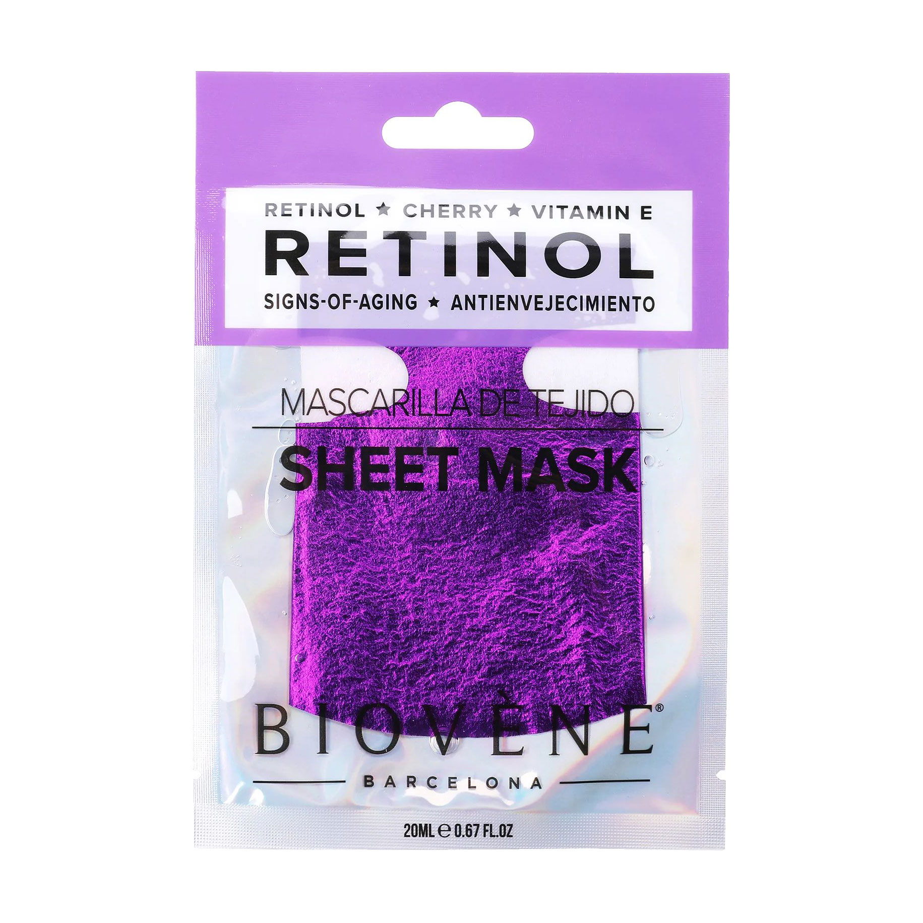 Тканинна маска для обличчя Biovene Retinol Sheet Mask, 20 мл